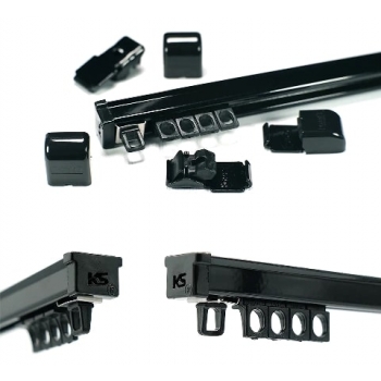 Алюминиевый одинарный профильный карниз KS чёрный