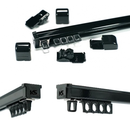 Фото Алюмінієвий профільний одинарний карниз KS чорний Алюмінієвие карнизи стельови