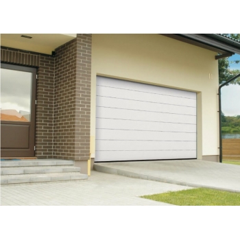 Секционные гаражные ворота 2500×2125 мм, белые, горизонтальная панель