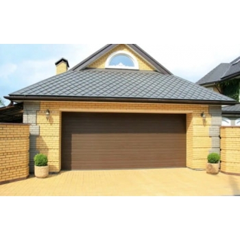 Гаражные секционные ворота с пружинами растяжения ручное управление