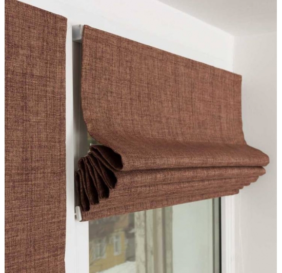 Фото Римська штора з тканини Рогожка Брауні - тканина Римські штори