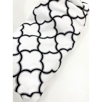 Шторы белые с геометрическим узором в спальню Laura 170х250