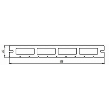 Террасная доска Lite Premium, натур 155×20×2200